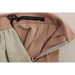 Comeforbreakfast Pink Gray Knee-Length Pleated Skirt MOM10047-1