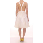 Licia Florio White Halterneck Knee Length Tea Dress MOM10095-3