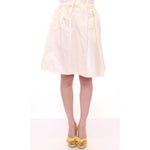 Licia Florio White Above-Knee Stretch Waist Strap Skirt