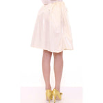 Licia Florio White Above-Knee Stretch Waist Strap Skirt