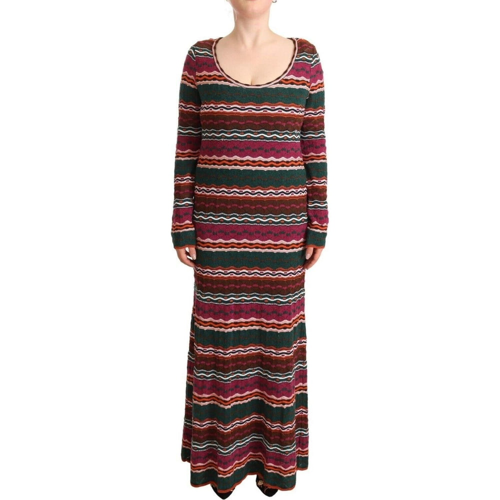 Missoni Multicolor Striped Long Sleeve Sheath Dress Missoni Dark Slate Gray
