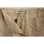 Zeyneptosun Beige Brocade Above Knee Shorts MOM10091-3