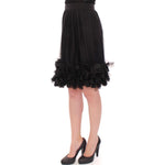 Dolce & Gabbana Black Silk Transparent Above Knees Skirt GSS11708-1