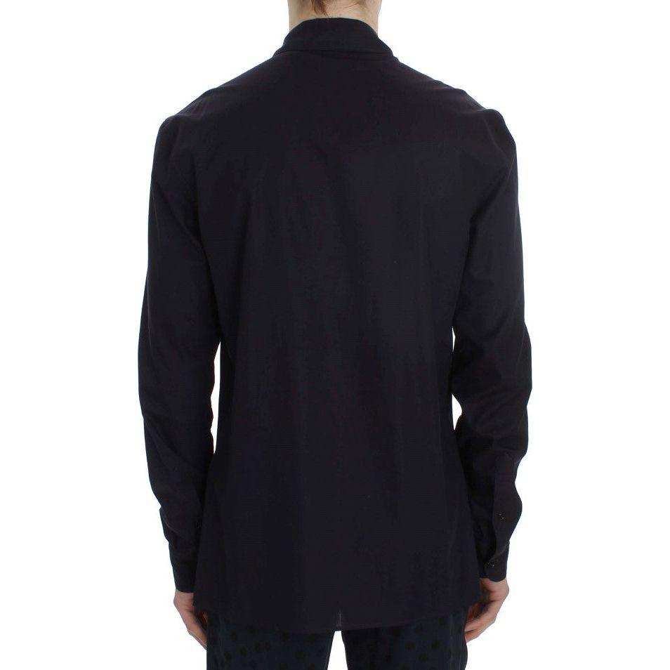 Dolce & Gabbana Purple Striped Cotton Pajama Lounge Shirt