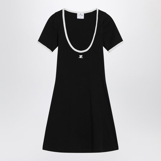 Courreges Courrèges White/black mini dress in cotton 225JR0600JS0203/Q_COURR-9901_323