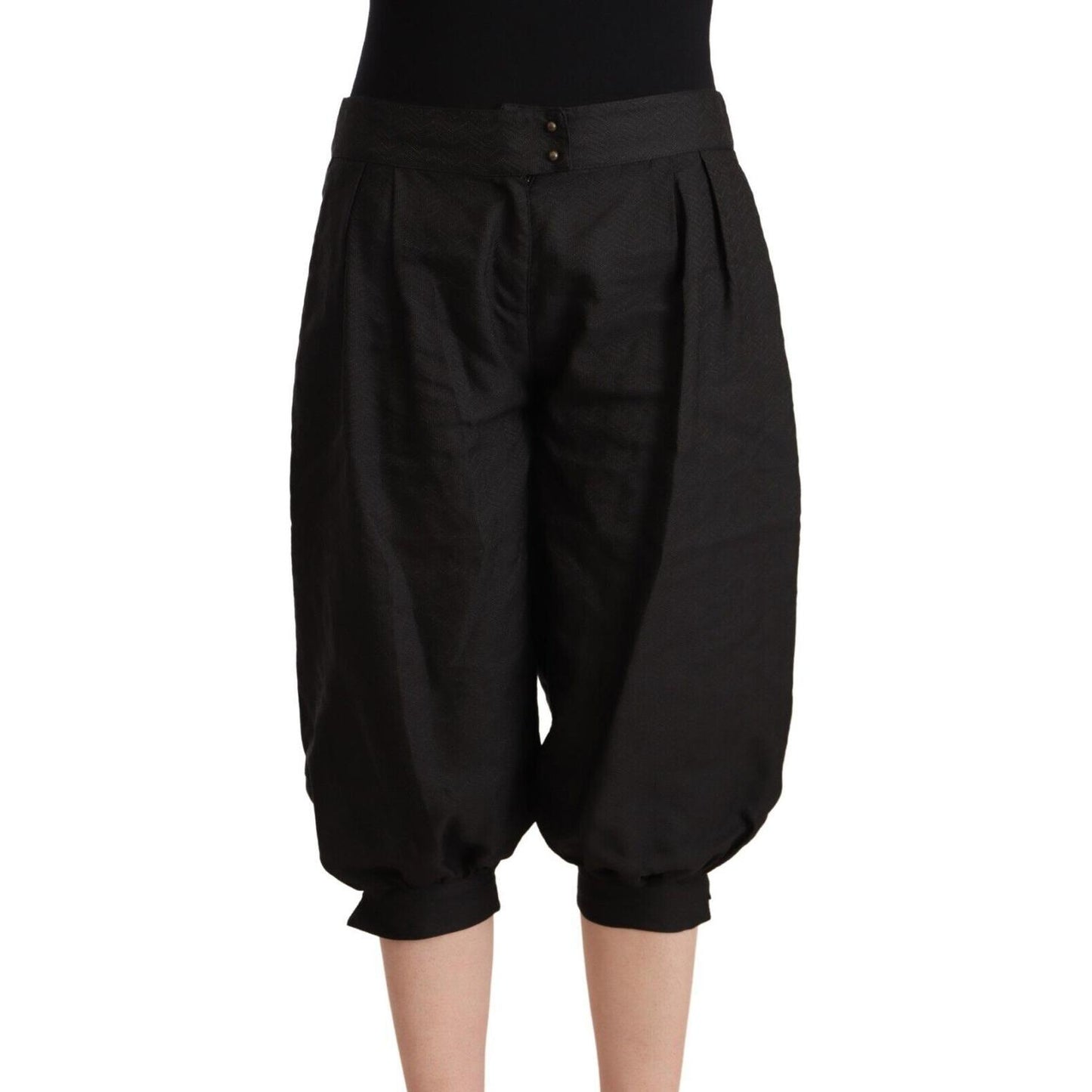 GF Ferre Black Viscose Cropped Harem Pants
