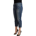 Dondup Blue Washed Mid Waist Capri Denim Jeans