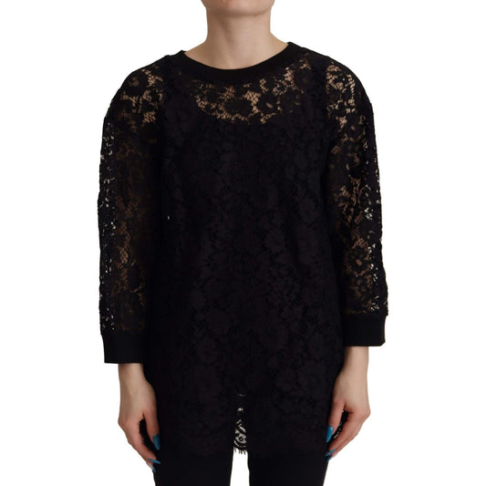 Dolce & Gabbana Elegant Black Long Sleeve Blouse Top Dolce & Gabbana Black