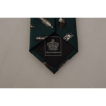 Dolce & Gabbana Black Bottle Fantasy Print Silk Adjustable Accessory Tie