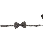 Dolce & Gabbana Black white 100% Silk Adjustable Neck Papillon Tie