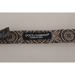 Dolce & Gabbana Black white 100% Silk Adjustable Neck Papillon Tie