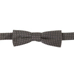 Dolce & Gabbana Black White Flower Pattern Silk Neck Papillon Tie