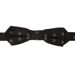 Dolce & Gabbana Black White Polka Dot 100% Silk Neck Papillon Tie