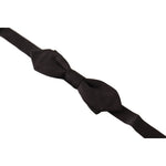 Dolce & Gabbana Black Solid 100% Silk Adjustable Neck Papillon Tie