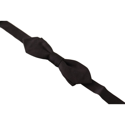 Dolce & Gabbana Black Solid 100% Silk Adjustable Neck Papillon Tie