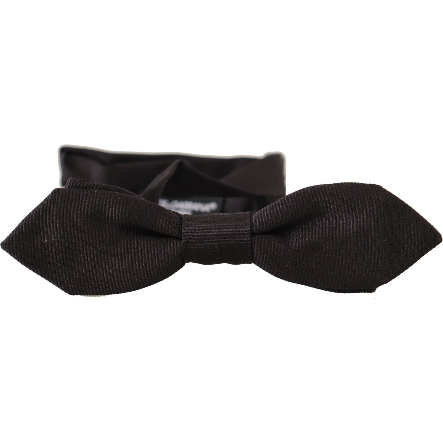 Dolce & Gabbana Black Solid 100% Silk Adjustable Neck Papillon Tie