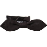 Dolce & Gabbana Black Solid 100% Silk Adjustable Neck Papillon Tie