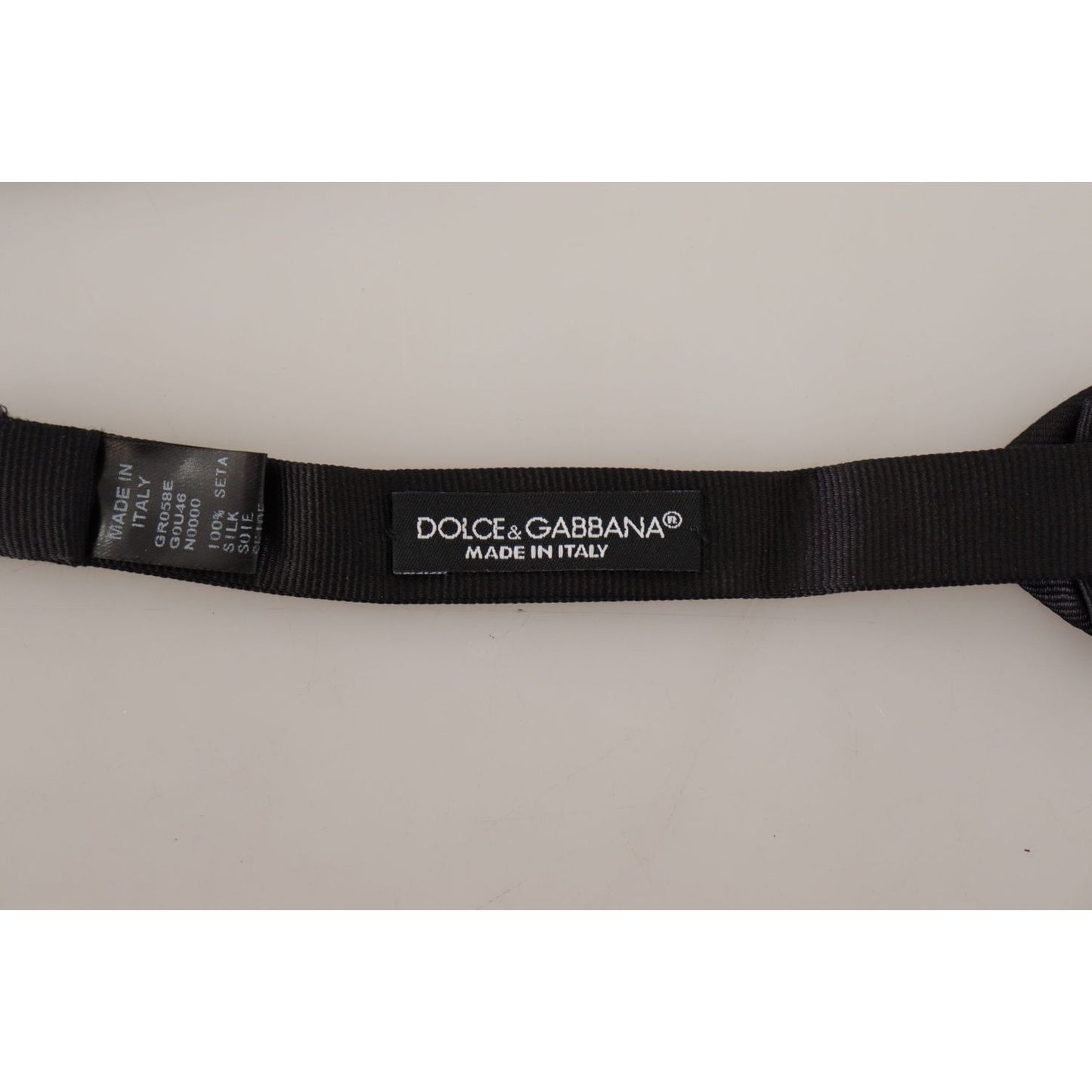 Dolce & Gabbana Black Solid 100% Silk Adjustable Neck Papillon Tie