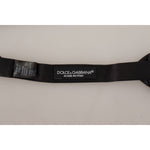 Dolce & Gabbana Black Solid 100% Silk Adjustable Neck Papillon Tie