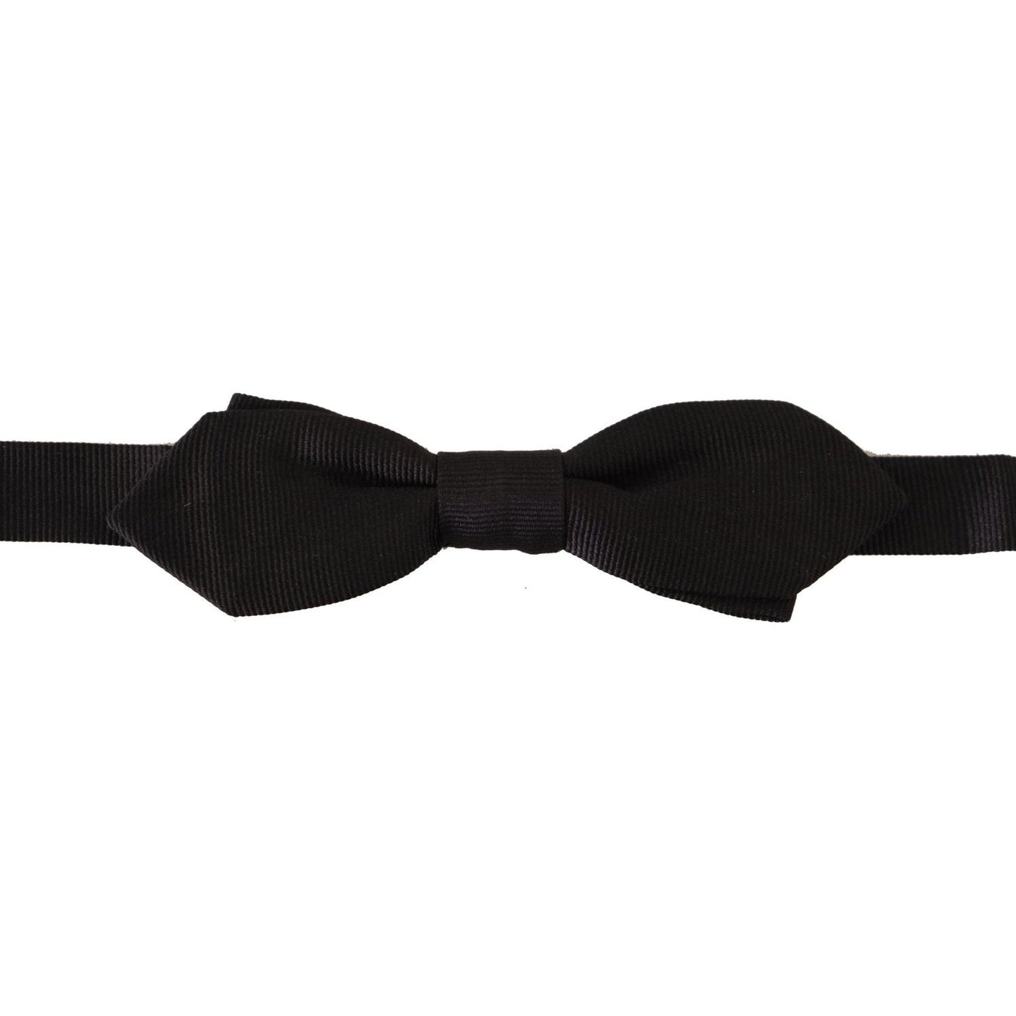 Dolce & Gabbana Black Solid 100% Silk Adjustable Neck Papillon Tie