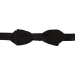 Dolce & Gabbana Black Solid 100% Silk Adjustable Neck Papillon Tie