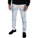 Dolce & Gabbana White Blue Denim Cotton Jeans Stretch Skinny Fit Pant