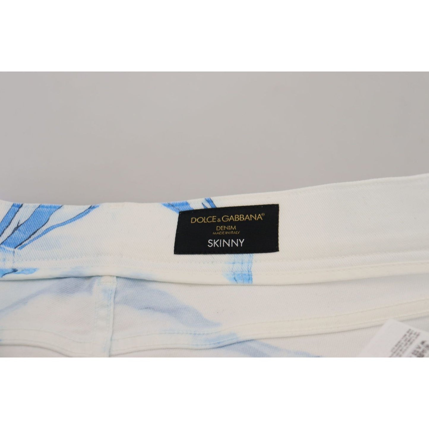 Dolce & Gabbana White Blue Denim Cotton Jeans Stretch Skinny Fit Pant