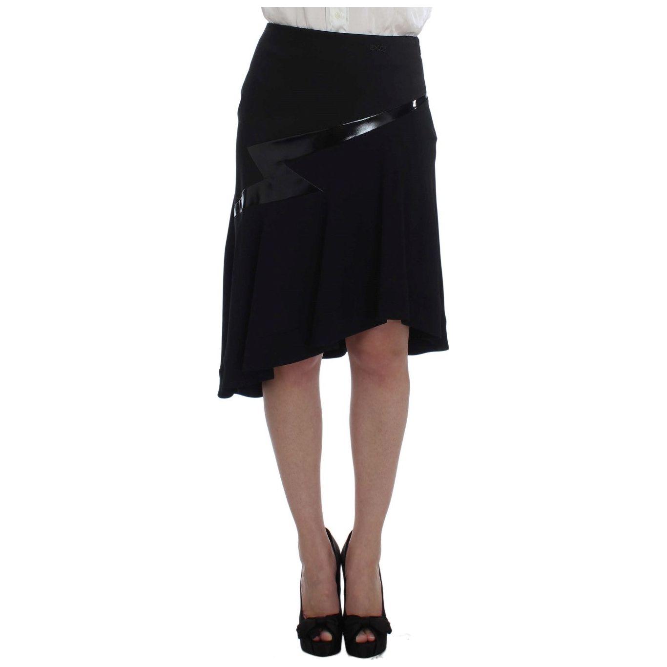 Exte Black Blue Two Piece Suit Skirt & Blazer