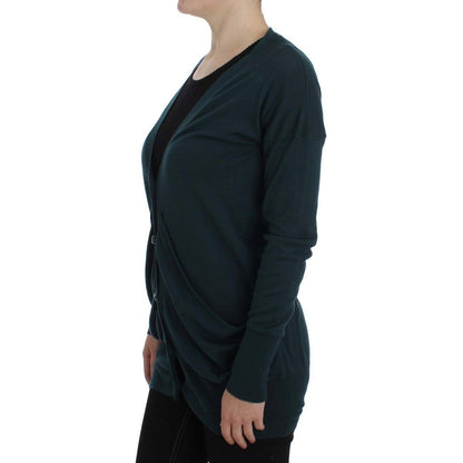 PINK MEMORIES Green Button Down Cardigan Sweater