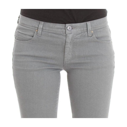 Ermanno Scervino Blue Cotton Blend Slim Fit Bootcut Jeans