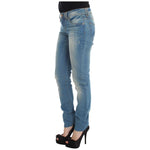 John Galliano Blue Wash Cotton Blend Slim Fit Jeans