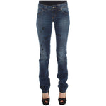 John Galliano Blue Wash Cotton Blend Slim Fit Bootcut Jeans