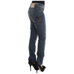 John Galliano Blue Wash Cotton Blend Slim Fit Jeans