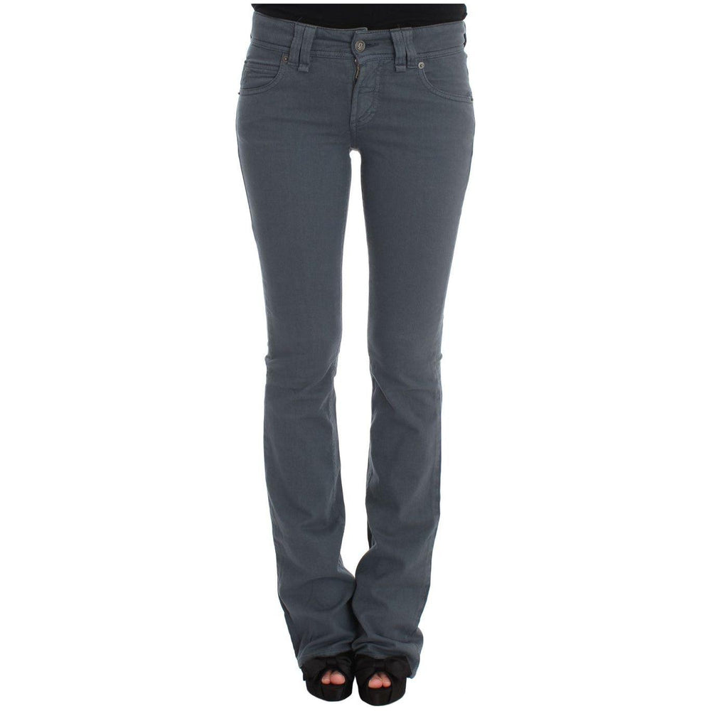 John Galliano Blue Cotton Blend Slim Fit Bootcut Jeans Jeans & Pants