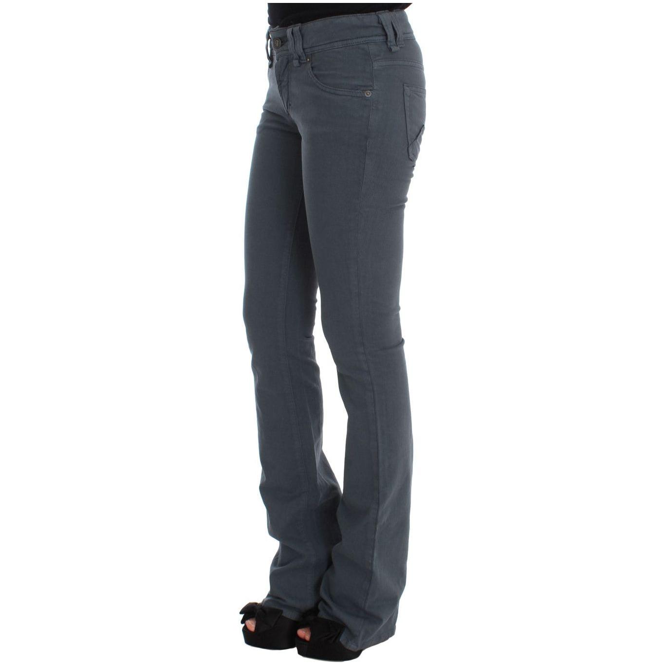 John Galliano Blue Cotton Blend Slim Fit Bootcut Jeans Jeans & Pants