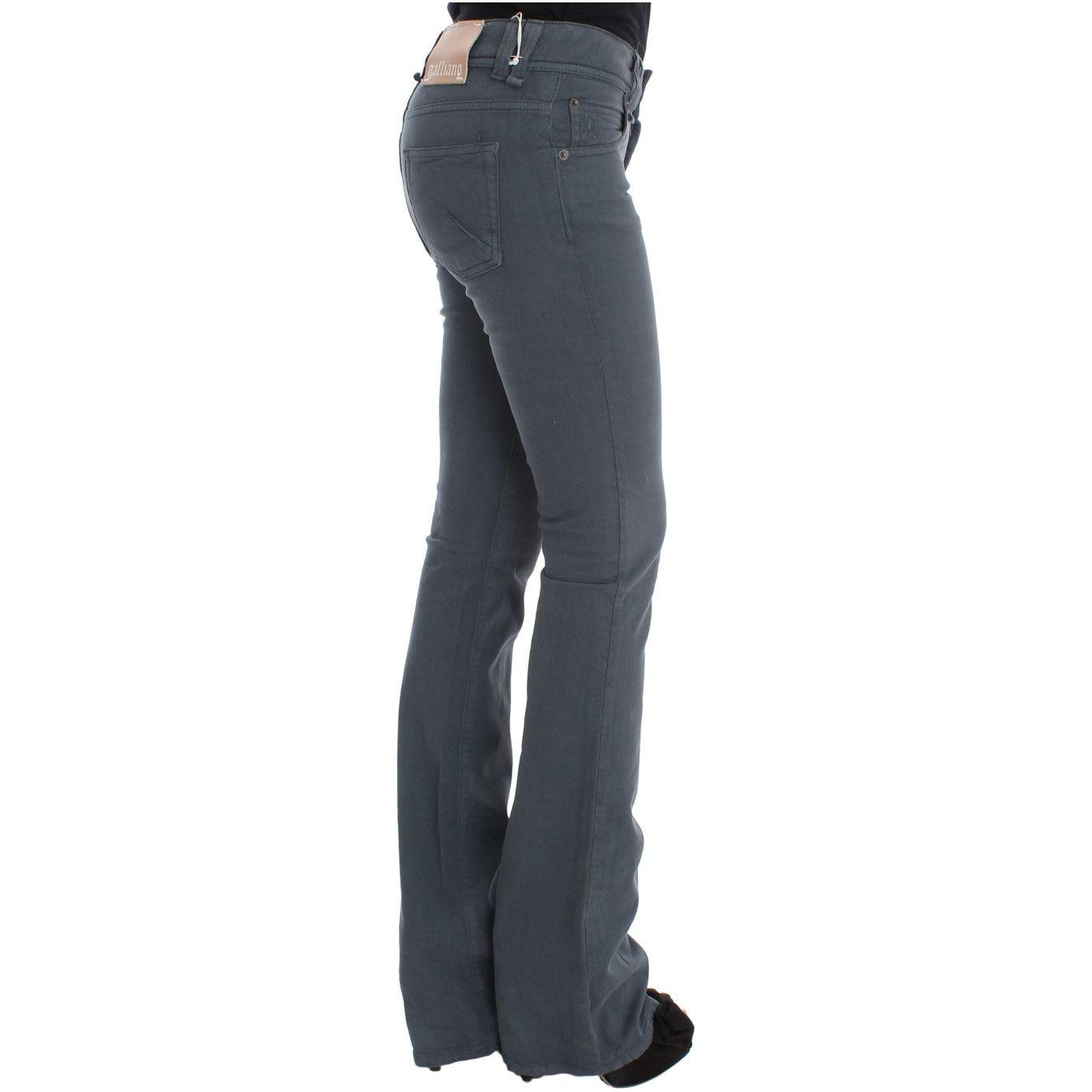 John Galliano Blue Cotton Blend Slim Fit Bootcut Jeans Jeans & Pants