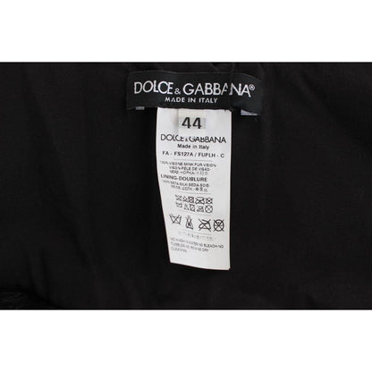 Dolce & Gabbana Black Mink Fur Shoulder Collar Scarf