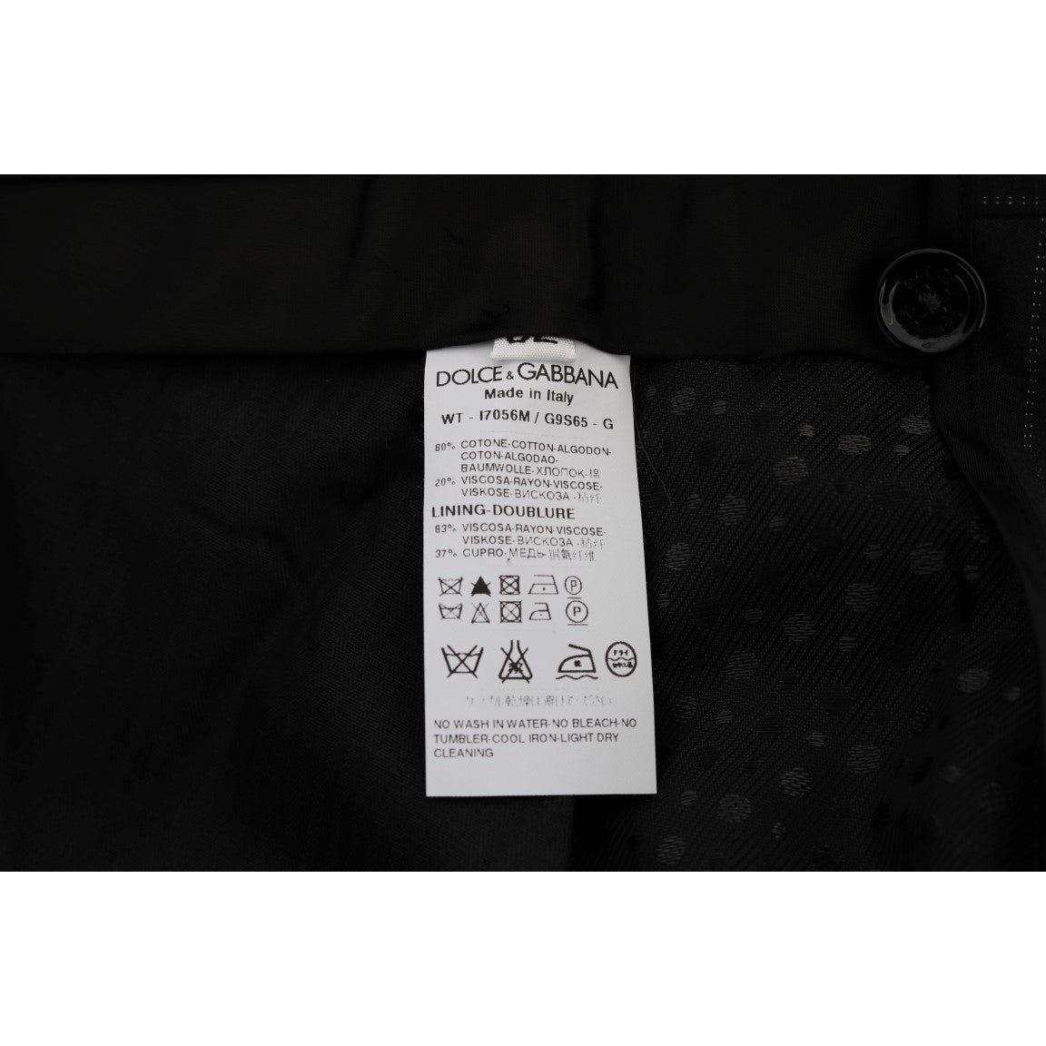 Dolce & Gabbana Blue Striped Cotton Dress Formal Pants