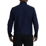 Dsquared² Dark Blue Cotton Collared Long Sleeves Casual Shirt