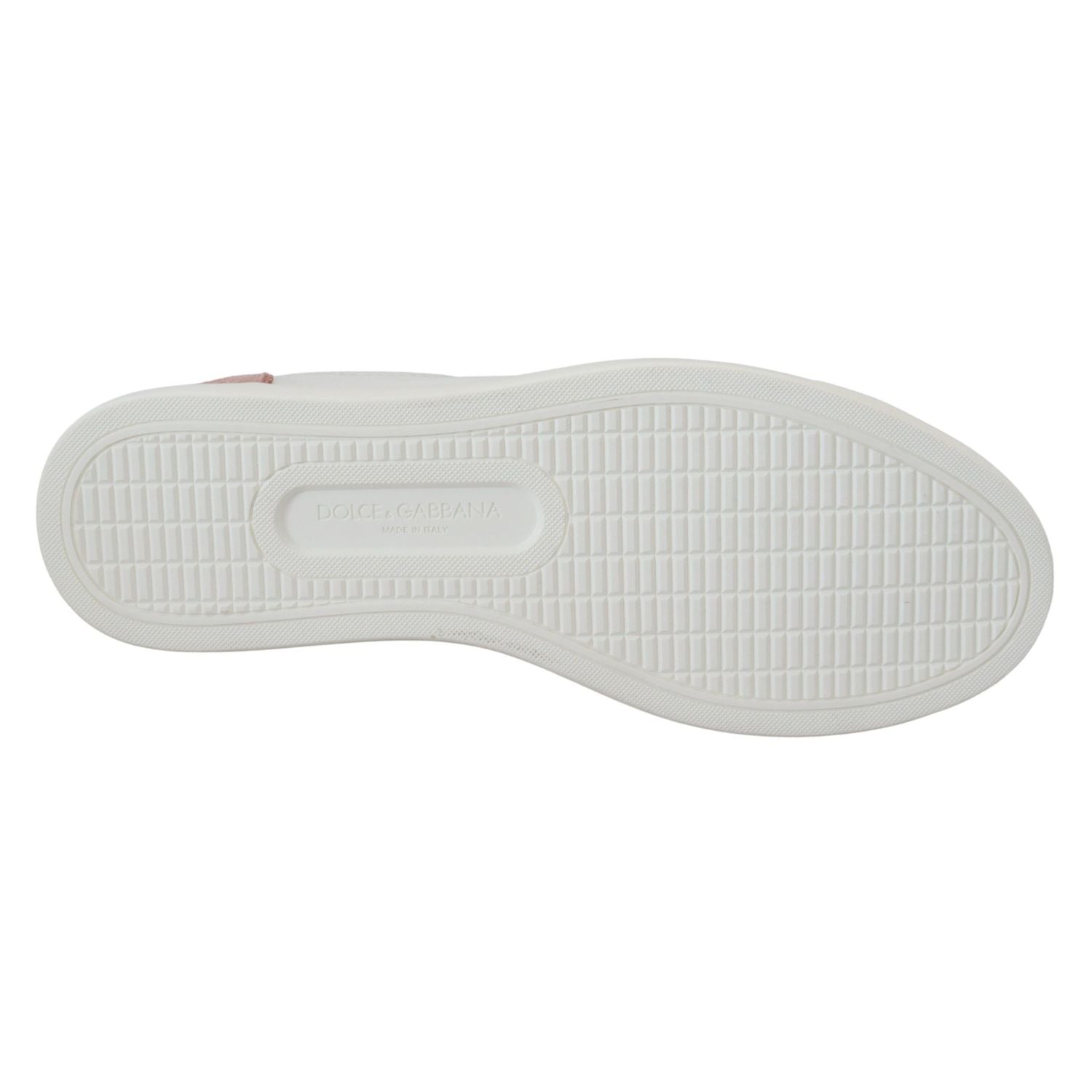 Dolce & Gabbana White Pink Leather Low Top Sneakers Shoes