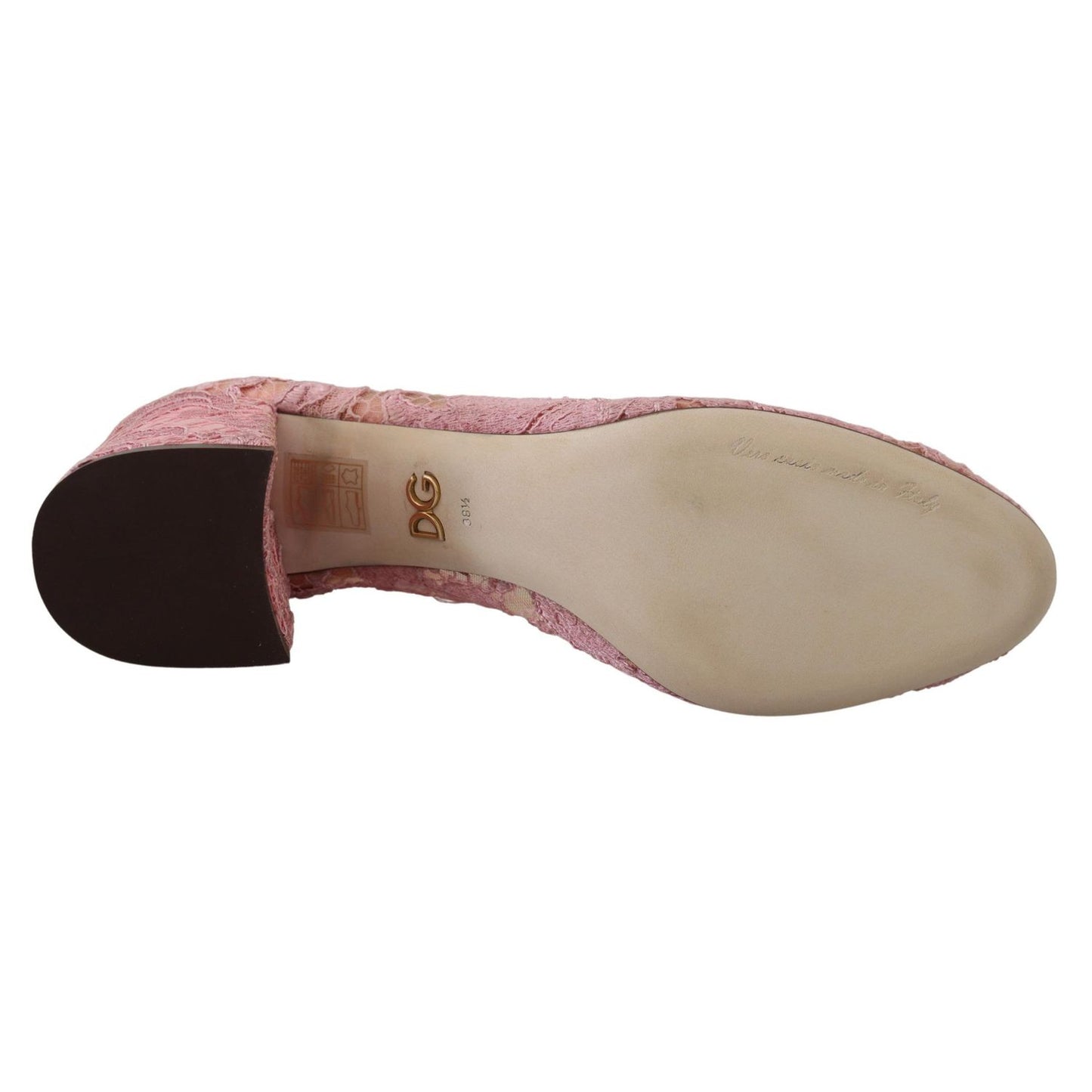 Dolce & Gabbana Pink Taormina Lace Crystal Pumps Pastel Shoes