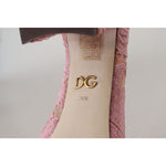 Dolce & Gabbana Pink Taormina Lace Crystal Pumps Pastel Shoes
