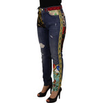 Dolce & Gabbana Blue Patchwork High Waist Denim Jeans