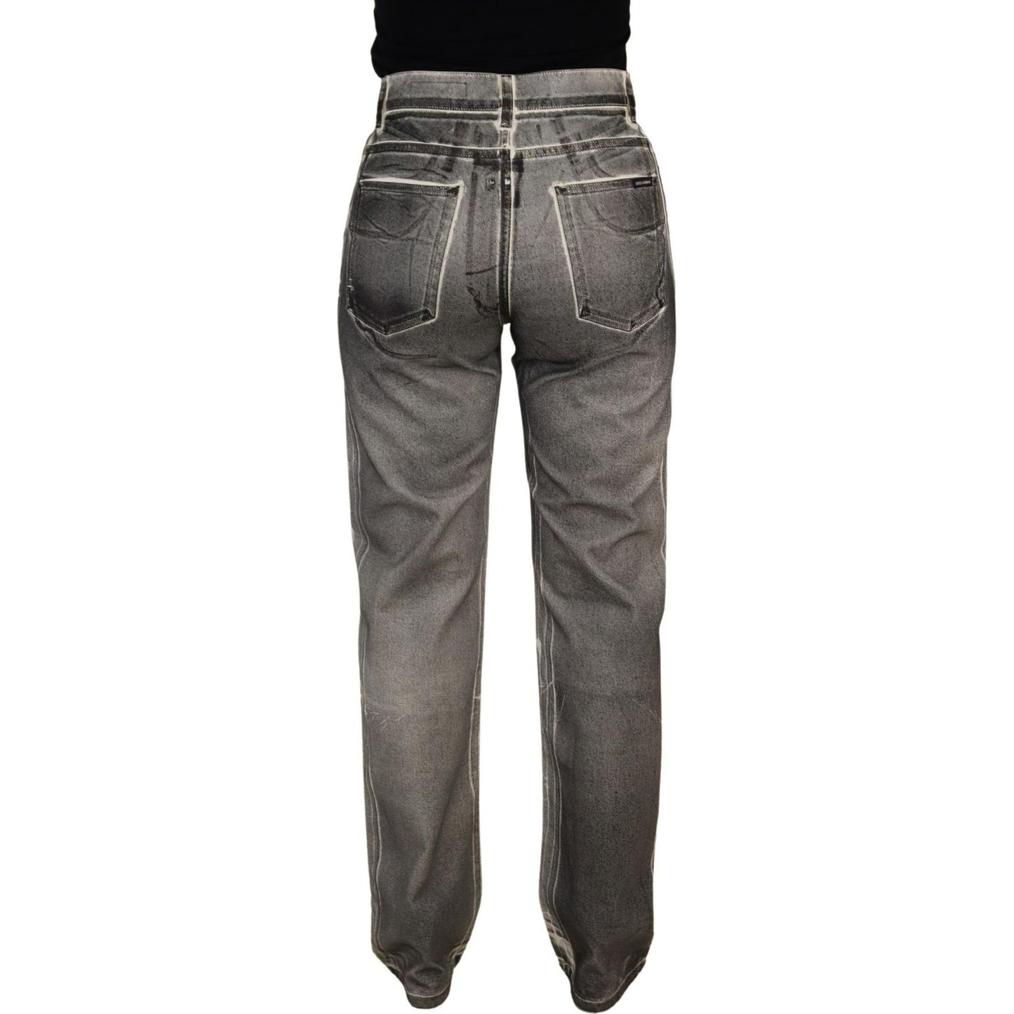 Dolce & Gabbana Grey Washed High Waist Denim Pants Cotton Jeans