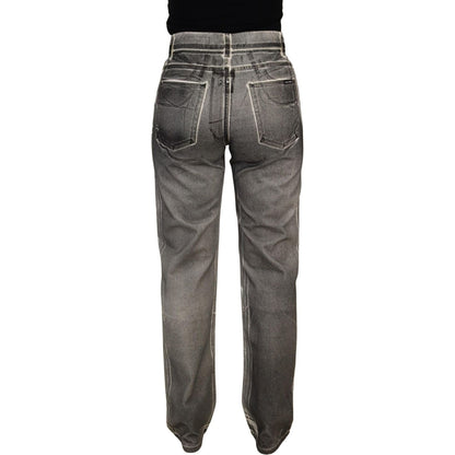 Dolce & Gabbana Grey Washed High Waist Denim Pants Cotton Jeans