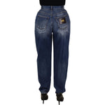 Dolce & Gabbana Blue Washed High Waist Loose Fit Pants
