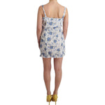 Ermanno Scervino Beachwear Blue Floral Beach Mini Dress Short SIG11509-1