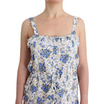 Ermanno Scervino Beachwear Blue Floral Beach Mini Dress Short SIG11509-1
