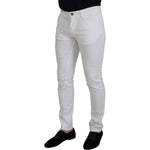 Dolce & Gabbana White Slim Skinny Stretch Cotton Denim Jeans