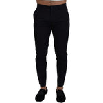 Dolce & Gabbana Blue Stretch Cotton Slim Trousers Chinos Pants